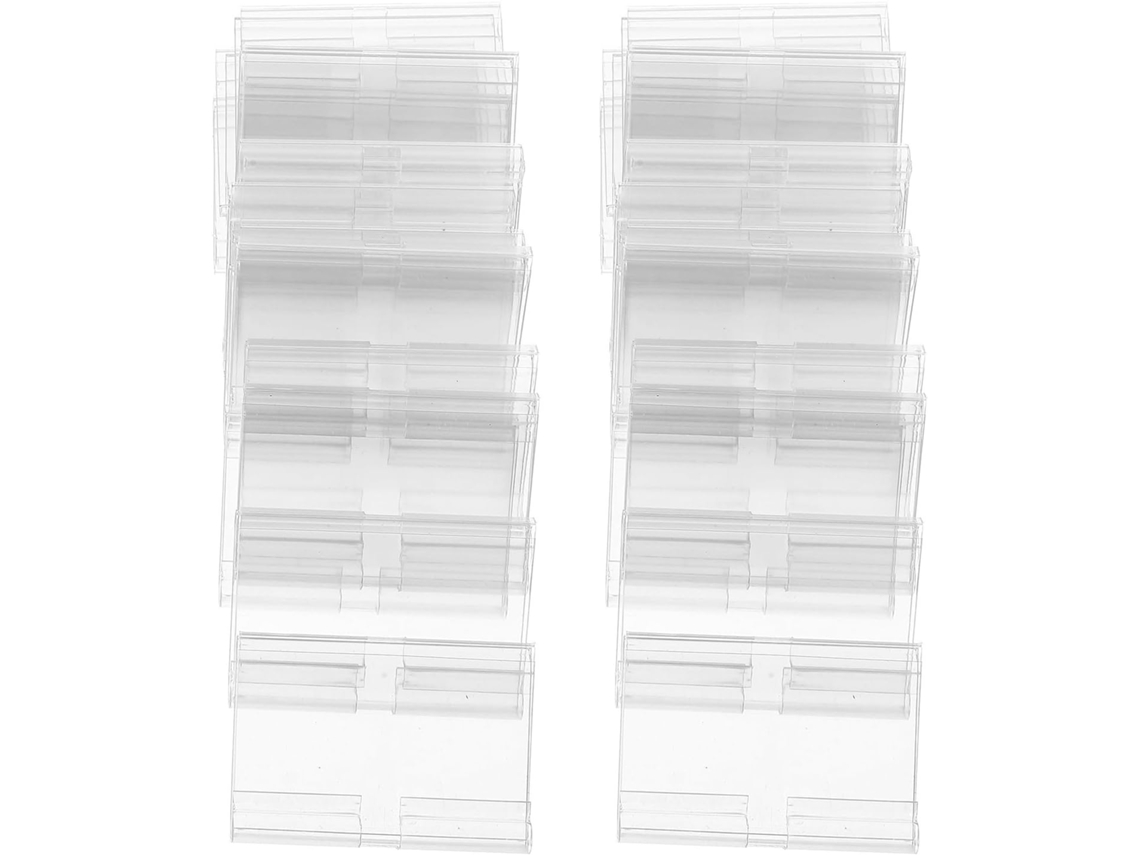 Conjunto de 120 alfinetes transparentes para etiquetas de cestas de compras, clipes de plástico 60x42mm para etiquetas de cestas de compras.