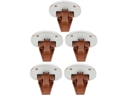 Frcolor Kit Com 5 Corrediças Para Gavetas, Guias E Batentes, Em Liga De Alumínio Pp, Marrom