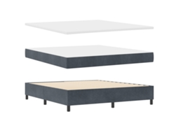Cama Bocom Colchão & Banco Cinza Escuro Veludo Vidaxl Cinzento Fabric (180 X 200 Cm)