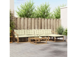 Vidaxl Conjunto De Sofás Para Exterior 6 Unid. Branco E Creme