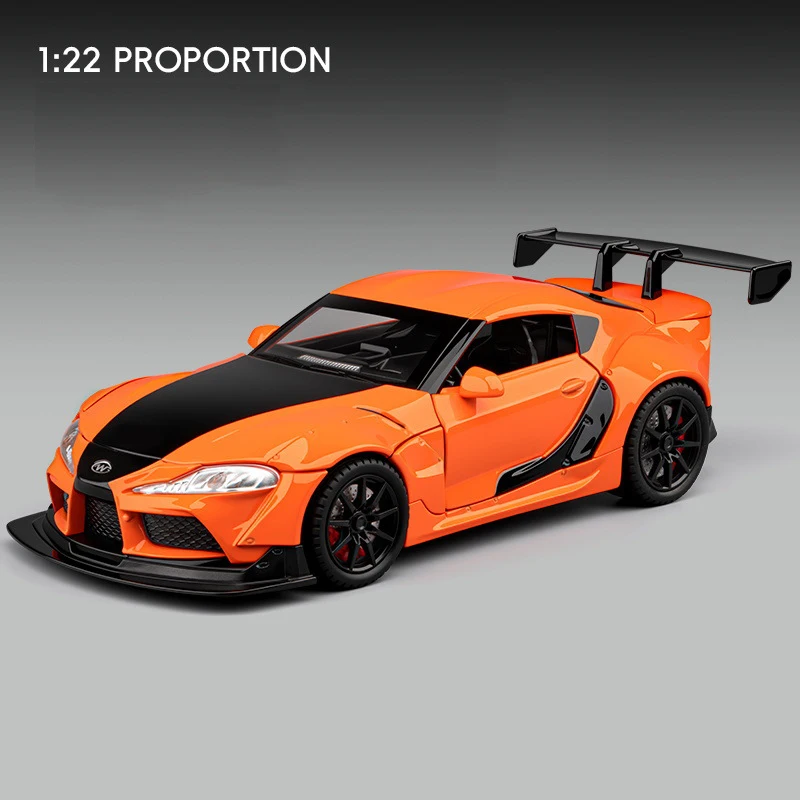 (laranja) Miniatura De Carro Supercarro Em Escala 1:24, Feita De Metal Fundido, Com Efeitos Sonoros E De Luz.