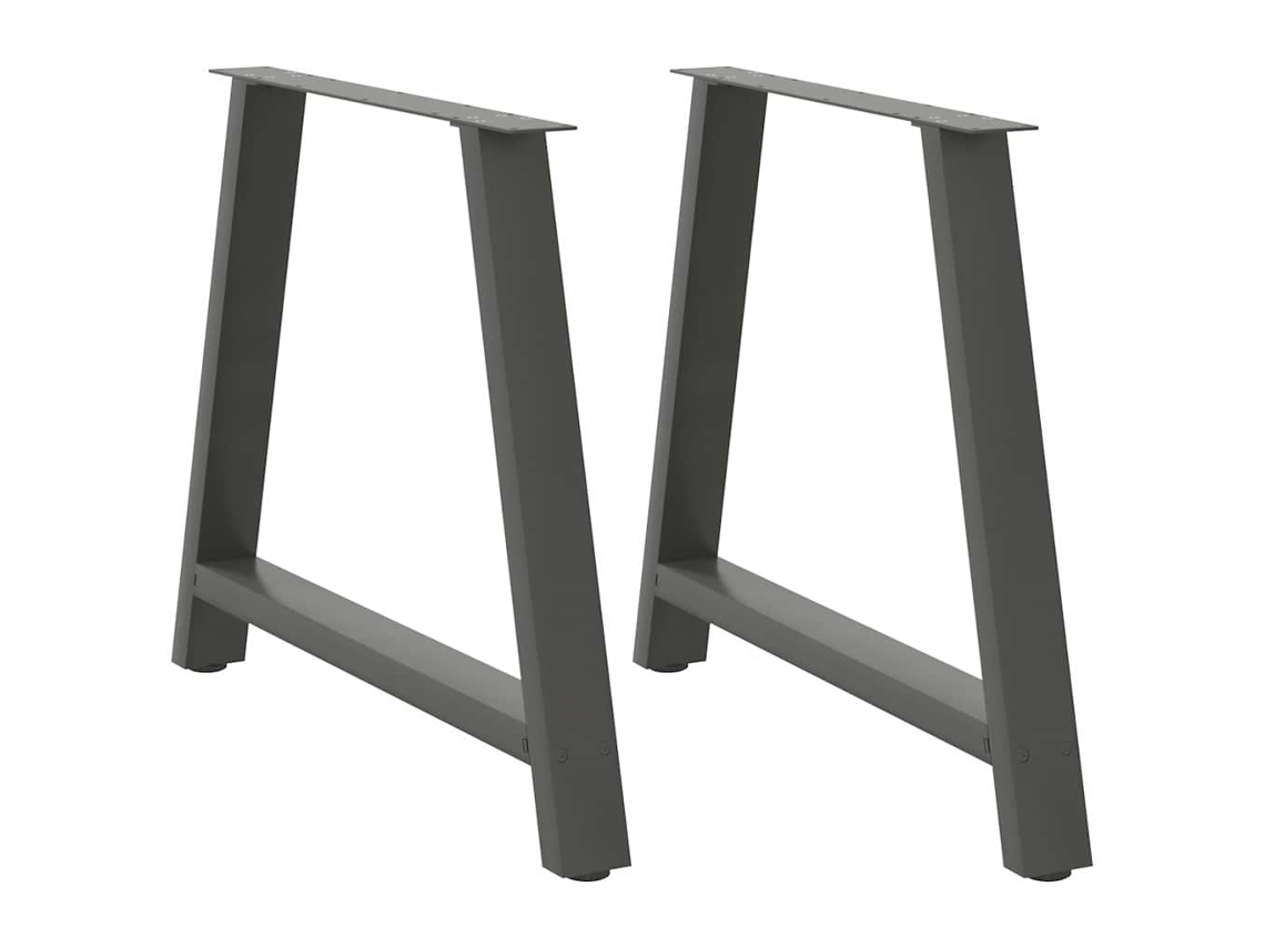 Vidaxl Pés Para Mesa De Jantar Em Formato A, 2 Peças, Antracite, 90x (72-73) Cm, Aço