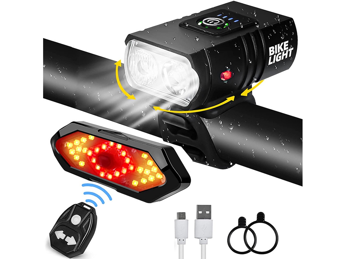 Conjunto De Luzes Para Bicicleta Luz Dianteira Potente, Luz Traseira Individual Para Carro. Aquaforge