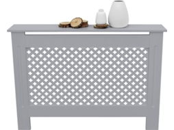 Cobertura do radiador ECD Germany 112x19x82cm MDF lacado vintage cinzento design alveolar