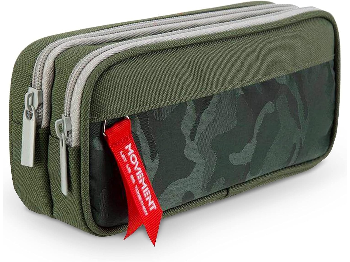 Estojo para Lápis, 3 Compartimentos, Verde, Escolar, Infantil, Meninas, Meninos AQUAFORGE