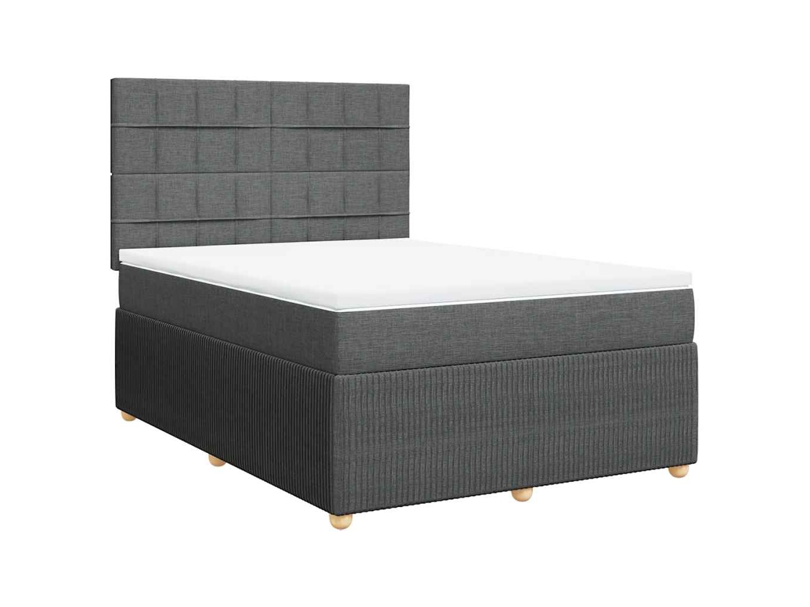Cama com Molas e Colchão Tecido Cinzento Escuro MAISON EXCLUSIVE (140x190 cm)
