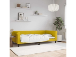 Vidaxl Sofá-cama 100x200 Cm Veludo Amarelo