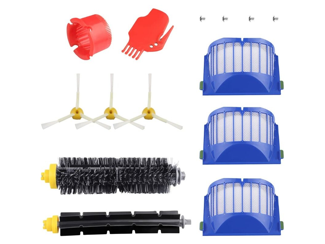 Conjunto de Escova e Filtro Substituição Compatível com Aspiradores Roomba Das Séries 600, 620, 630, 650 e 660 BRILVIBERA