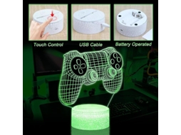 Lámpara Ilusión 3d De Mando Linjou, Luz Nocturna Con 16 Colores Y Control Remoto Para Niños