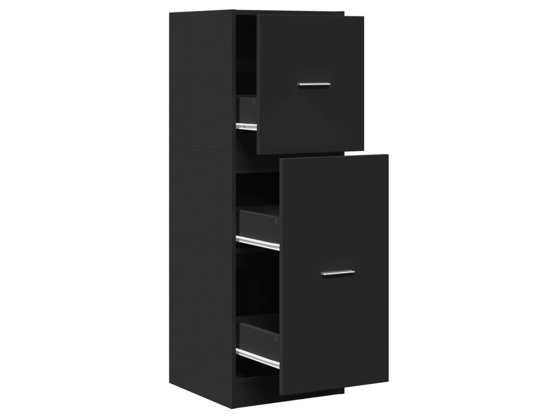 Vidaxl Armário Boticário 40x41x118 Cm Derivados De Madeira Preto