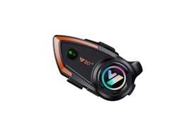 Fone Bluetooth capacete moto com microfone rígido redução ruído CVC ideal para passeios motos neve esportes Preto JIAPEI