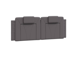 Almofada de Cabeça Cinzento Couro Artificial Viana MAISON EXCLUSIVE 140 cm