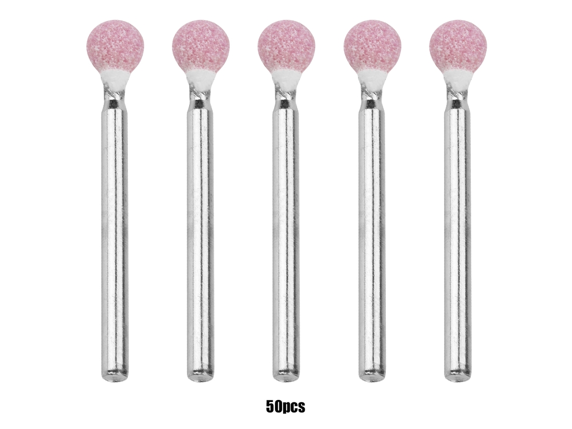 50 Peças De Cabeças De Esmerilamento Cerâmico Esféricas, Pontas De Polimento Para Ferramenta Rotatória 3*6mm