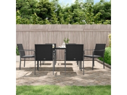 Vidaxl 7 Pcs Conjunto De Jantar P/ Jardim C/ Almofadões Vime Pe E Aço