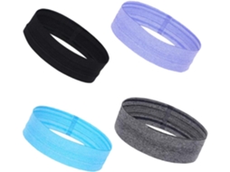 Conjunto De 4 Faixas De Cabeça Esportivas Elásticas Antiderrapantes Com Silicone Absorvente De Suor.