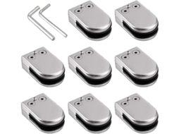 8 abraçadeiras de vidro ajustáveis, 10-12mm, aço inox 304, para corrimãos de escadas e passamanos | S/MARCA