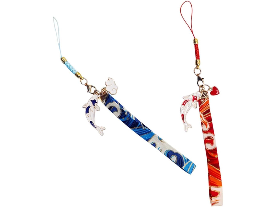 Cordão Para Celular De 2 Peças Em Tecido E Metal