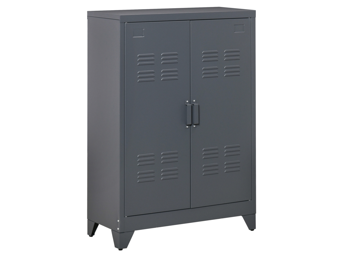 Armário de Metal Metal Cor Cinzento 75x33x110 cm Homcom