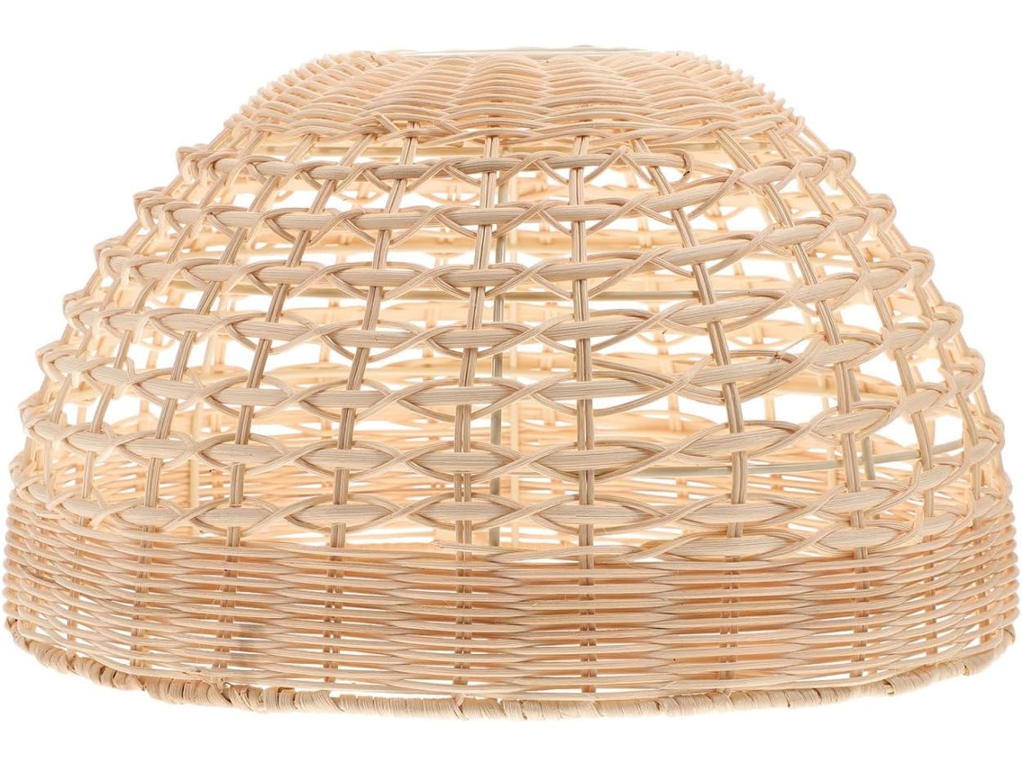 Lustre de Sala de Estar em Rattan Trançado, Elegante e Moderno, Que Protege a Luz e Suaviza a Iluminação. SFUSHOS