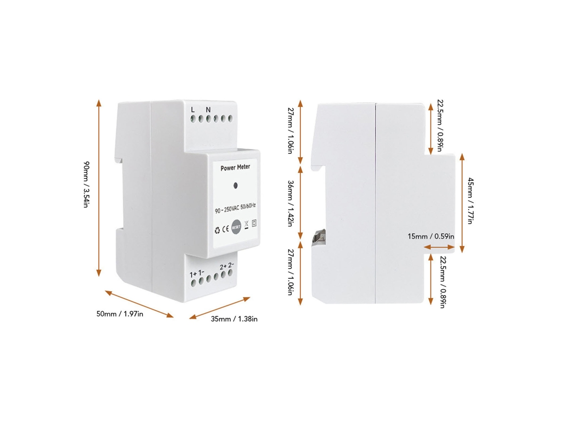 Laxiscreed Medidor De Energia Wifi Com Clamps De 80a Para Sistemas Solares De 90-250vac
