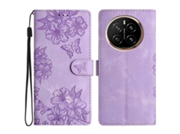 Capa De Celular Em Pu Com Estampa De Borboleta E Flor De Cerejeira