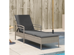 Vidaxl Espreguiçadeira Com Almofadão 63x200x81 Cm Vime Pe Cinza-claro