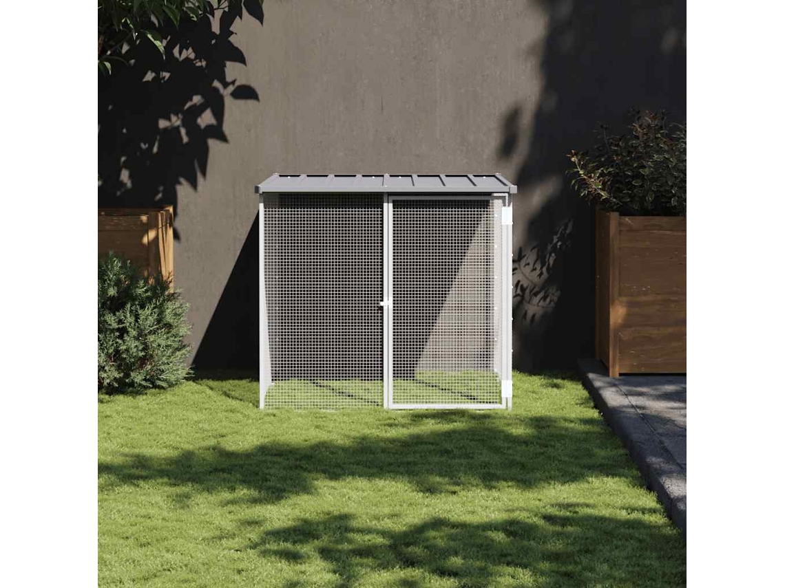 Vidaxl Galinheiro Com Teto 103x98x90 Cm Aço Galvanizado Cinza-claro