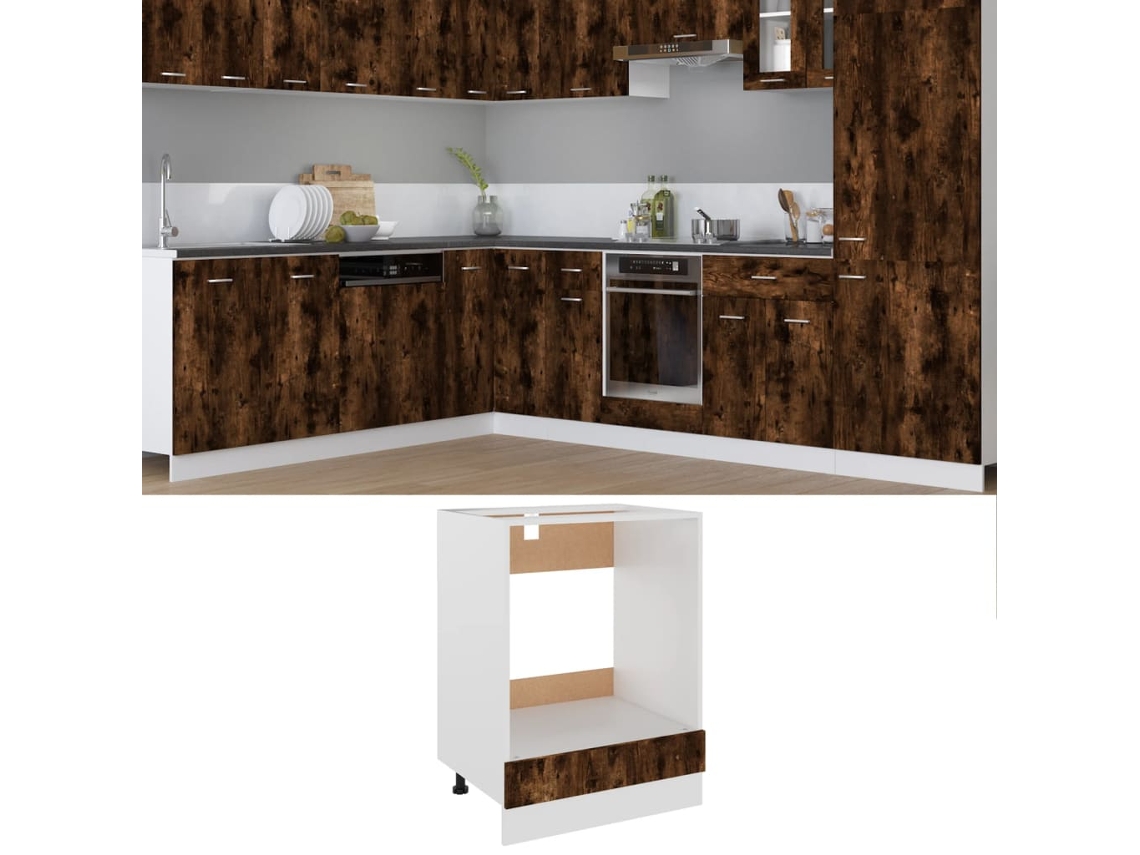 Armãrio P/ Forno Riga Deriv. Madeira Carvalho Fumado DKD HOME DECOR