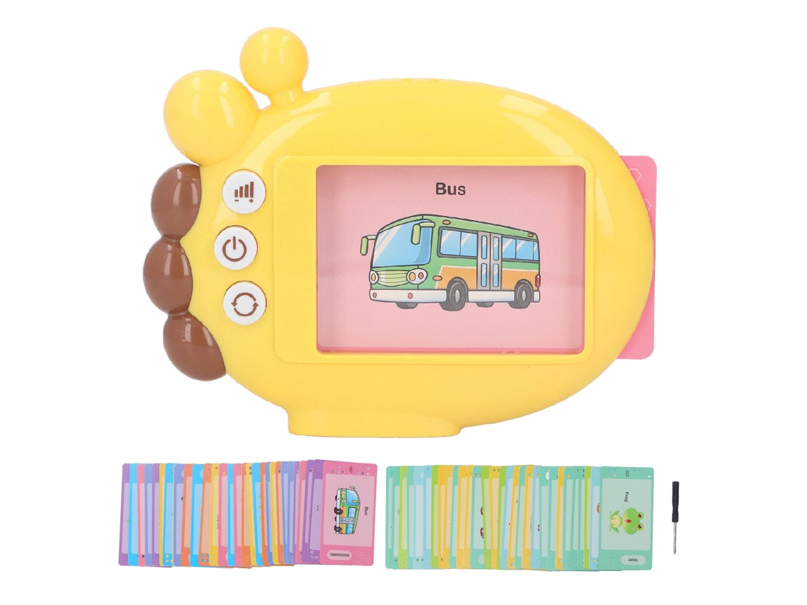 Ats cartões Flash Parlantes de Dois Lados para Aprender Vocabulário Inglês Brinquedo Educatsivo Sensorial para Crianças Girafa