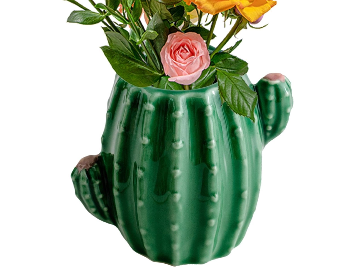 Vaso Em Formato De Cacto, Vasos De Cerâmica Para | Pequeno Escritório Decorativo,