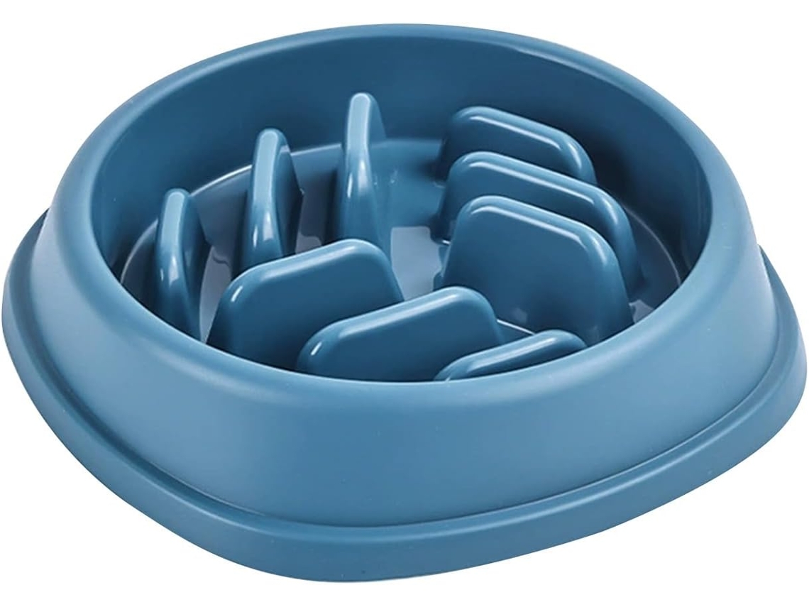 Tigela de Alimentação Lenta para Cães e Gatos, Grande Capacidade, Estável e Que Não Tomba Facilmente, Azul AQUAFORGE
