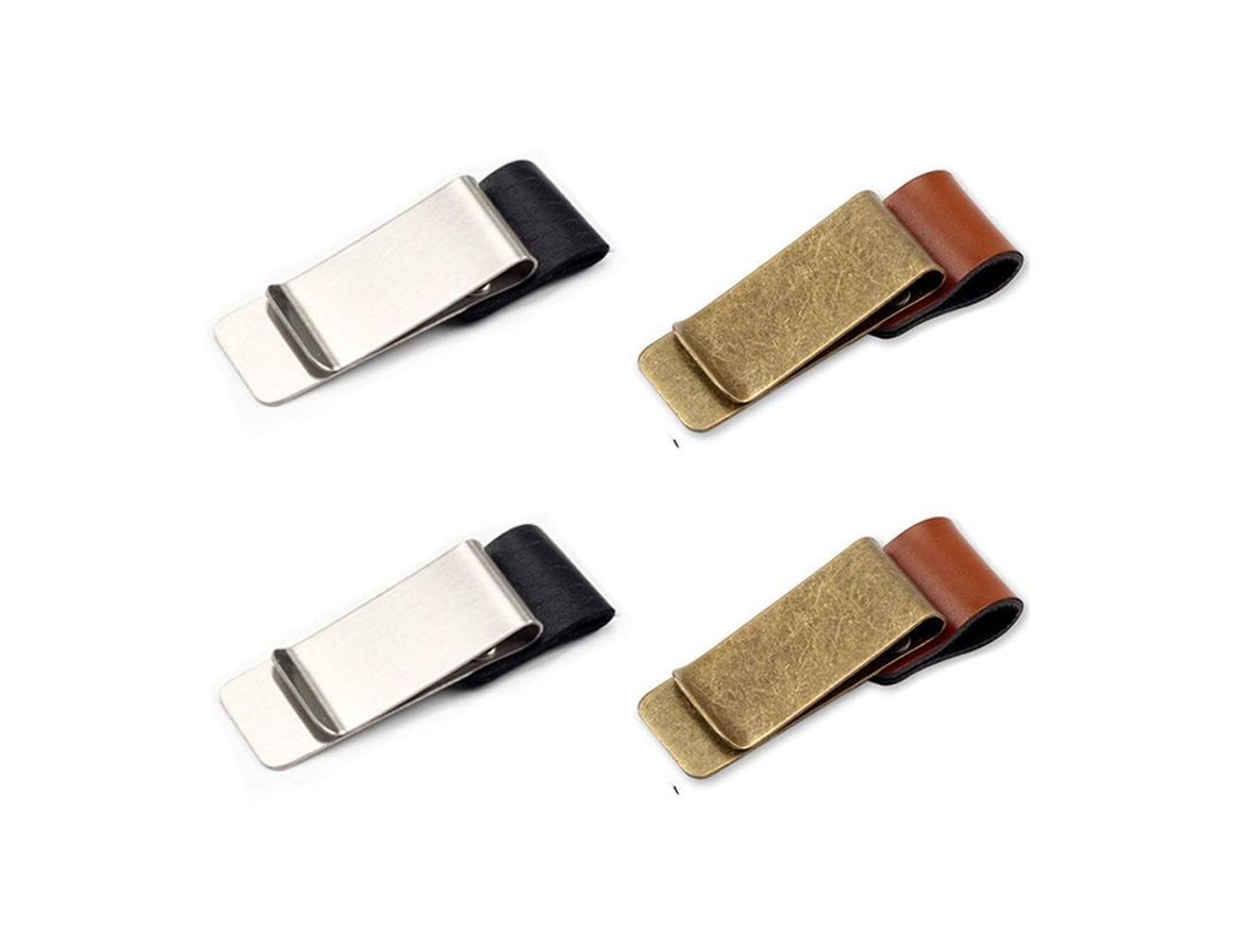 2026rebe linjou 4 Peças Clip Anel Caneta Estilo Vintage Couro Porta canetas com Clip de Metal para Agenda