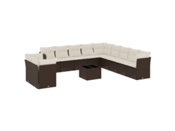 Garden Sofa Set, Garden Sofa Sets Vidaxl Marrom Rattan / Vime (n/a)