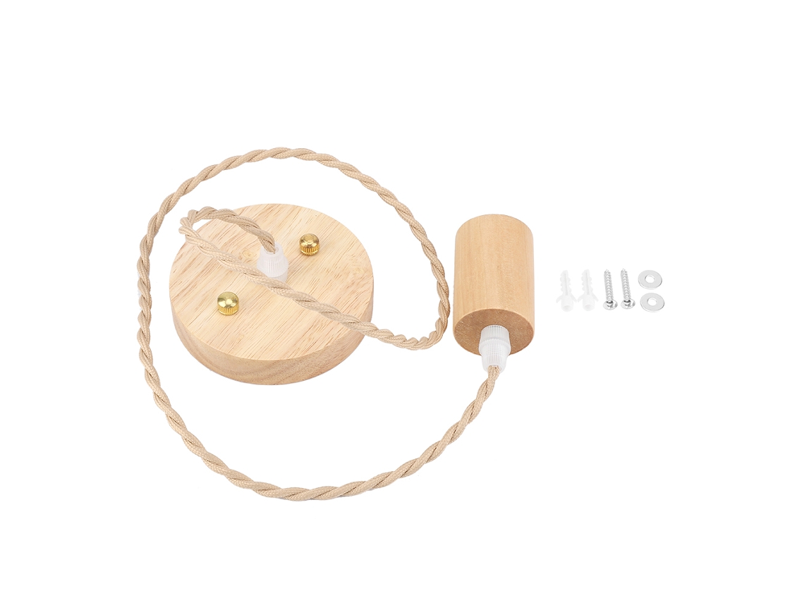 2026 lâmpada Pendente de Madeira Simples Preta Estilo Vintage Campestre E27 90 250v para Teto