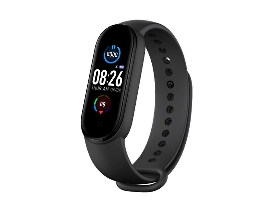 Pulseira inteligente M5, monitor de fitness, pressão arterial, batimentos cardíacos, tela TFT touch, preta