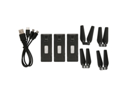 3 Baterias para Drones 3,7 V 1800 mAh com hélices para E88, E88Pro, E525, E99, E99Pro, P1, K3, S1
