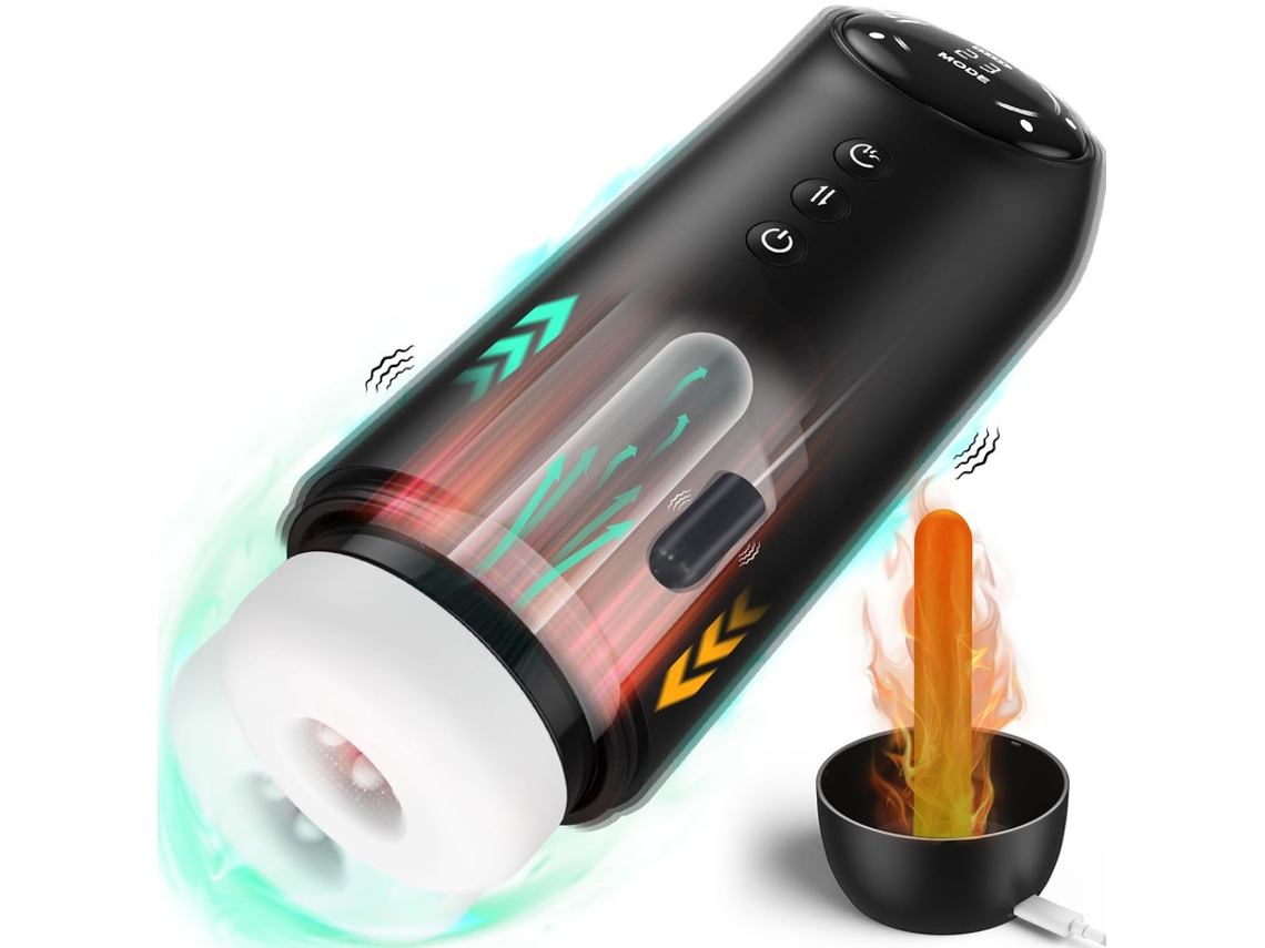 Masturbador Masculino Automático com 4 Modos de Impulso e 4 Sucções e 10 Modos de Vibração Preto YIZHOOD