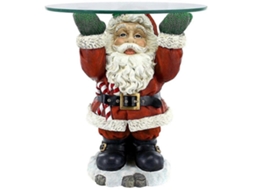 Escultura De Papai Noel Com Tampo De Vidro, Enfeite De Mesa De Resina Para O Natal, Sala De Estar Hengjian