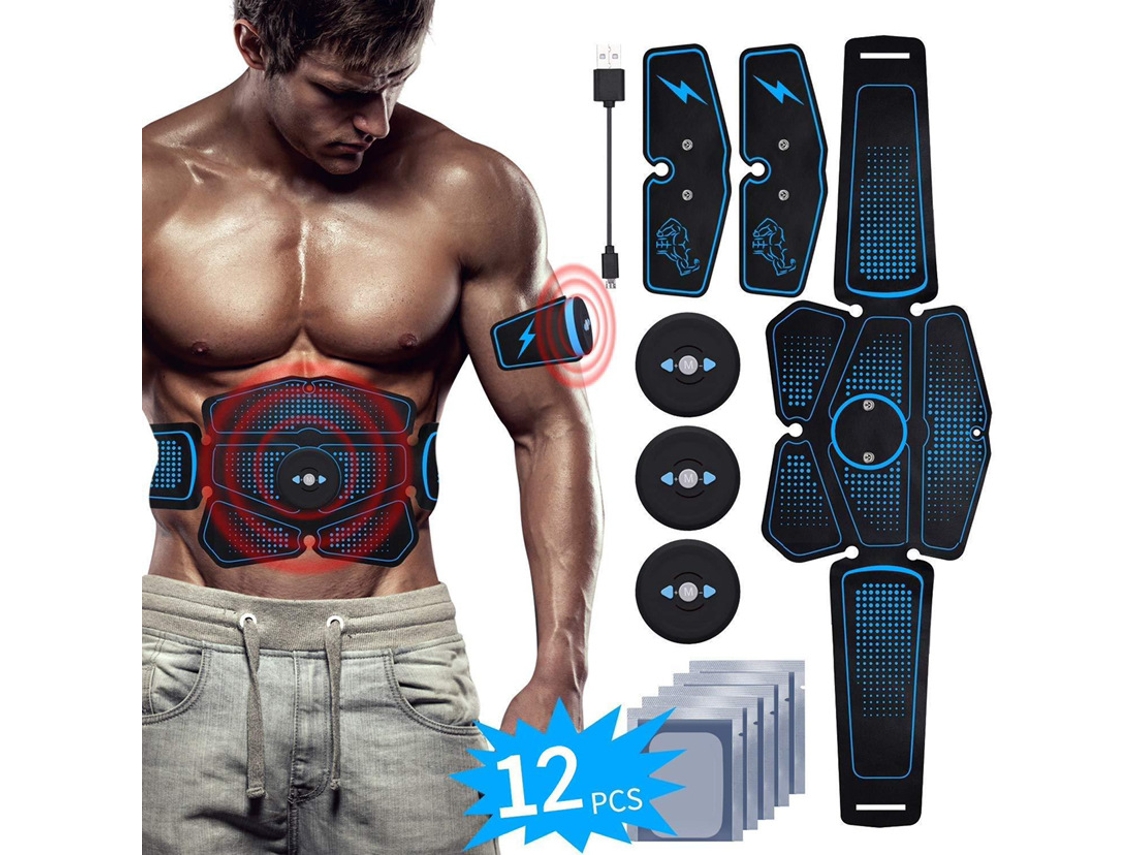Estimulador Muscular Smart Ems, Conjunto De 12 Peças Com Gel Slowmoose