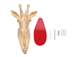 Gancho de parede em resina estilo animal girafa para toalhas, chapéus, chaves, cozinha e banheiro | S/MARCA
