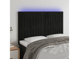 Cabecero de terciopelo con LED 144x5x118/128 cm Negro