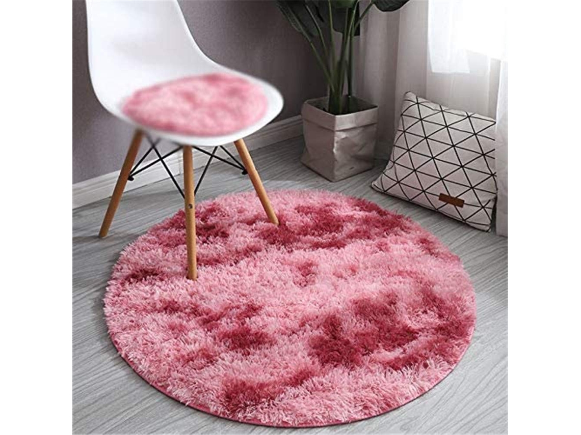 Tapete Ehstmind Chickwin Modern Shaggy Plush Round Fofo Antiderrapante Faux Fur Quarto Multicor (100x50x50cm)