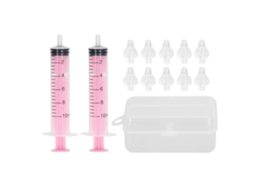Primerox 2 Pcs 10ml Irrigador Nasal Bebê Infantil com 10 Cabeças de Silicone Aspirador Nariz Rosa
