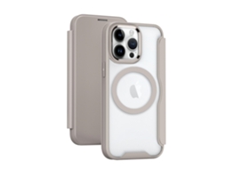 Capa De Couro Para Celular Fliphone Com Compartimento Antifurto Para Cartão.cáqui blindagem Magnética - Iphone 13-6.1 / Iphone14 6.1