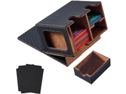 Caixa SFUSHOS, expositora para cartas, com bandeja, capacidade para 160 cartas, armazenamento dourado