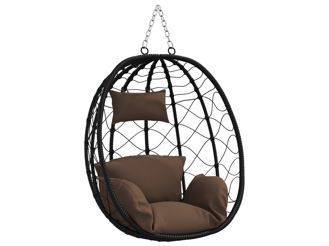 Conjunto 1 Cadeira Suspensa Vidaxl Castanho Vime Pe (91,5 X 54,5 X 107 Cm)