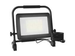 Refletor De Trabalho Led 6500k Com Cabeça Giratória E Suporte Ajustável, Fabricado Em Alumínio E Metal, 35x20x32 Cm, Preto.