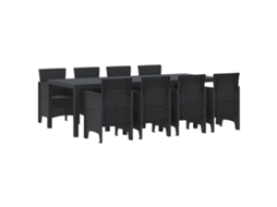 Conjunto 9 Conjunto De Jantar Para Jardim Vidaxl Antracite Polipropileno (250 X 100 X 73 Cm)