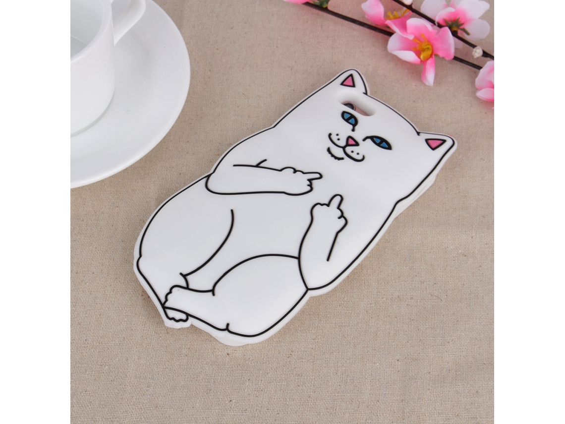 Capa de Proteção com Padrão de Gato Branco para Iphone6 Plus/6s Plus EOOCOO