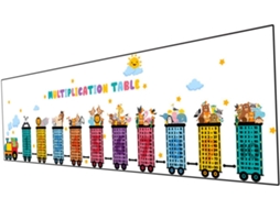 Adesivo Educativo Para Decoração De Parede Com A Tabuada De Multiplicação.